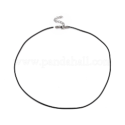 Черная резина материалы ожерелье шнура RCOR-D002-C