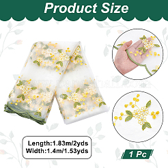 Полиэстер кружевная ткань с цветочным узором DIY-WH0061-021B