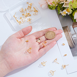 20 шт. 2 стиля латунных сережек-гвоздиков&nbsp;KK-ME0002-53