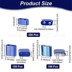 400шт 3 стеклянных бисера с 2 отверстиями SEED-CN0001-23