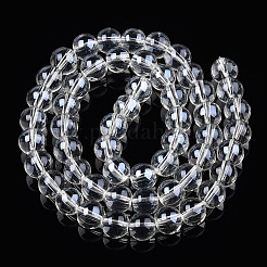 Прозрачные стеклянные бусины гальваническим пряди GLAA-T032-T8mm-AA13