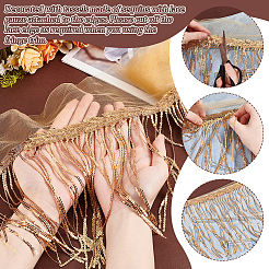 10 ярд полиэстеровой кружевной бахромы&nbsp;DIY-WH0308-499A