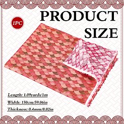 Tela de algodón con estampado de escamas de pescado&nbsp;DIY-WH0622-777C