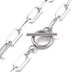 Не тускнеющие цепочки-скрепки из нержавеющей стали 304 NJEW-O124-01P