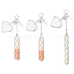Bolsa de lápiz labial portátil de acero inoxidable con adornos colgantes&nbsp;HJEW-FS00109