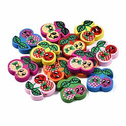 6 стиль напечатанных натуральных деревянных бусин WOOD-S055-33