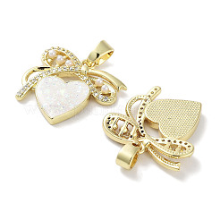 Латунные микропаве прозрачные подвески с фианитом&nbsp;KK-L213-017G-02