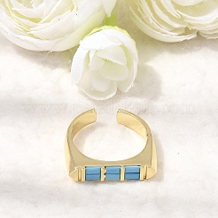 Bagues ouvertes en laiton avec micro pavé de zircones cubiques pour femmes&nbsp;RJEW-L343-02G