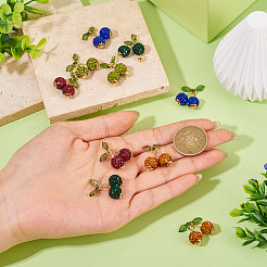 10 Stück 5 Farben handgemachte Polymer Clay Strass Perlen Kirschform Anhänger&nbsp;PALLOY-TA00329