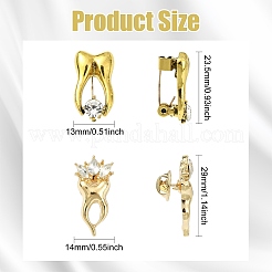 6 шт. 6-х цветные броши из сплава зубьев со стразами для одежды рюкзака&nbsp;JEWB-CJ0001-86