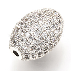 Латунные микро проложить кубического циркония бусы ZIRC-Q013-128P