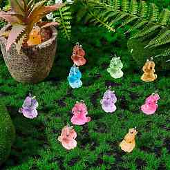 24шт 6 цвета светящиеся прозрачные подвески из смолы RESI-SZ0002-07