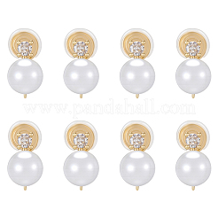 10 шт. круглая латунная фурнитура для ушей из латунного микропрозрачного кубического циркония&nbsp;KK-BBC0022-45