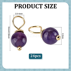 24pcs pendentifs en améthyste naturelle&nbsp;PALLOY-PH01915