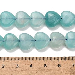 天然石アマゾナイトビーズ連売り  ハート  11~12x12~13x6~7mm  穴：1mm  約35個/連  15.35''（39センチメートル）&nbsp;GG-D001-B01