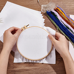 Хлопковая ткань с вышивкой рами DIY-BC0005-98