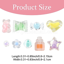 50 шт. Прозрачные акриловые бусины&nbsp;OACR-YW0002-11