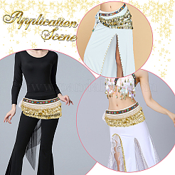 Трехслойный плоский круглый пояс из золотого сплава&nbsp;AJEW-WH20002-09B