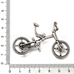 304ステンレススチール製ビッグペンダント  丸カン付き  自転車チャーム  アンティークシルバー  44.5x59.5x12.5mm  穴：4.5mm&nbsp;STAS-K294-01AS