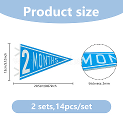 14 Stück Filz-Wimpelflaggen für monatliche Meilensteine für Babys&nbsp;DIY-WH0899-496