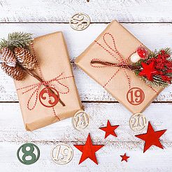 Деревянная полая фишка с номером WOOD-WH0027-13