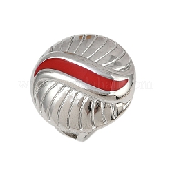 Плоские круглые эмалевые кольца из нержавеющей стали 304 для женщин&nbsp;RJEW-G355-07P-02