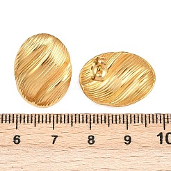 Серьги-гвоздики из нержавеющей стали 304 овальной формы с полосками&nbsp;EJEW-I320-21G-05