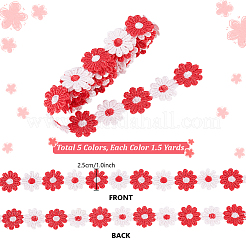 7.5 Yards 5 Farben Polyester Blumen Spitzenbesatzband&nbsp;OCOR-PH0005-67