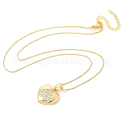 Ожерелья с подвеской из латуни с микропаве и прозрачным кубическим цирконием для женщин NJEW-M084-02G-03