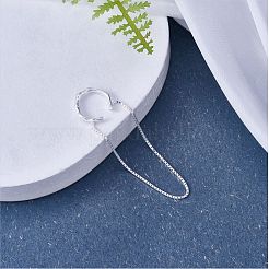 Антикоррозийное покрытие родием 925 стерлингового серебра серьги-манжеты с цепочкой серьги-кисточки без пирсинга серьги-манжеты с цепочкой ювелирные изделия подарок для женщин мужчин пара JE1066B