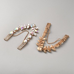 Цепочки для ремешков для ботинок из сплава и акрила со стразами&nbsp;AJEW-WH0609-106G-01