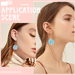 Наборы для самостоятельного изготовления плоских круглых деревянных сережек-подвесок DIY-SP0004-99