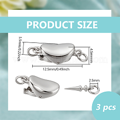 3 шт. 925 застежки-коробочки из стерлингового серебра с самородками STER-BC0003-44