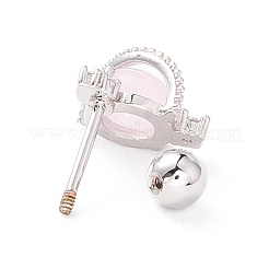 Серьги-гвоздики «кошачий глаз» для женщин EJEW-A065-02P