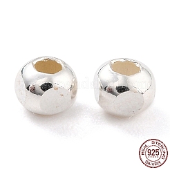 925スターリングシルバービーズ  ファセット（4ファセット）ラウンド  銀  3mm  穴：2mm  約200個/10g&nbsp;STER-Z001-011A-S