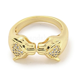 Латунные микро проложить манжеты кольца кубического циркония&nbsp;RJEW-I103-009G