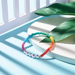 Слово лучшие стрейч браслеты&nbsp;BJEW-JB07524-05