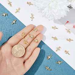 20шт латунь микро паве кубический цирконий крошечные крестики KK-DC0001-85