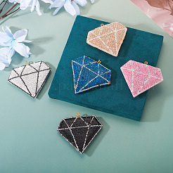 5 Stück 5 Farben handgemachte Polymer Clay Strass große Anhänger&nbsp;CLAY-BT0001-16
