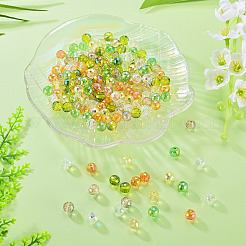 180 pièce de perles de verre galvanoplastie transparentes de 6 couleurs&nbsp;EGLA-TA0013-62