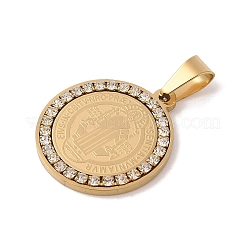 Colgantes de rhinestone de acero inoxidable 304 con revestimiento al vacío de PVD&nbsp;STAS-M068-13C-G