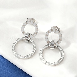 Серьги-гвоздики из полимерной глины и нержавеющей стали 304&nbsp;EJEW-V004-04P