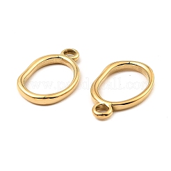 304ステンレスペンダント  オーバルチャーム  18KGP本金メッキ  24.5x15x2.5mm  穴：3mm&nbsp;STAS-A089-19G