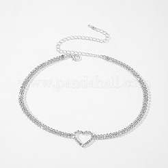 Ожерелья-чокеры из сплава в форме сердца с кристаллами и стразами для женщин FS-WGC99F9-01