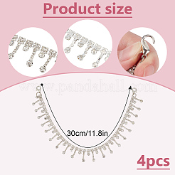 4 шт. сплав кристалл горный хрусталь цепи ремень для ботинок&nbsp;AJEW-DR0002-15