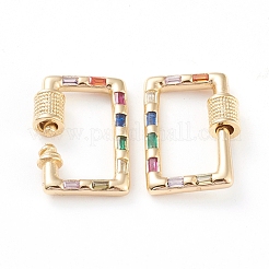 Латунь микропаве кубический цирконий винт карабин подвески с замком&nbsp;ZIRC-L093-57G