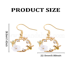 1 пара серег-подвесок из сплава с эмалью&nbsp;EJEW-LP0007-067