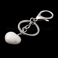 Natürlicher weißer Jade-Schlüsselanhänger&nbsp;KEYC-M022-04Q