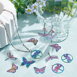 40 шт. 4 стиля ионного покрытия (IP) 201 филигранные подвески из нержавеющей стали&nbsp;STAS-HY0001-34