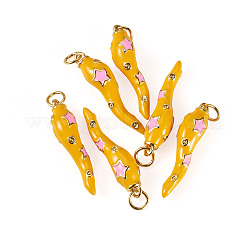 6 Stück Messing-Emaille-Anhänger&nbsp;KK-SW0001-08B